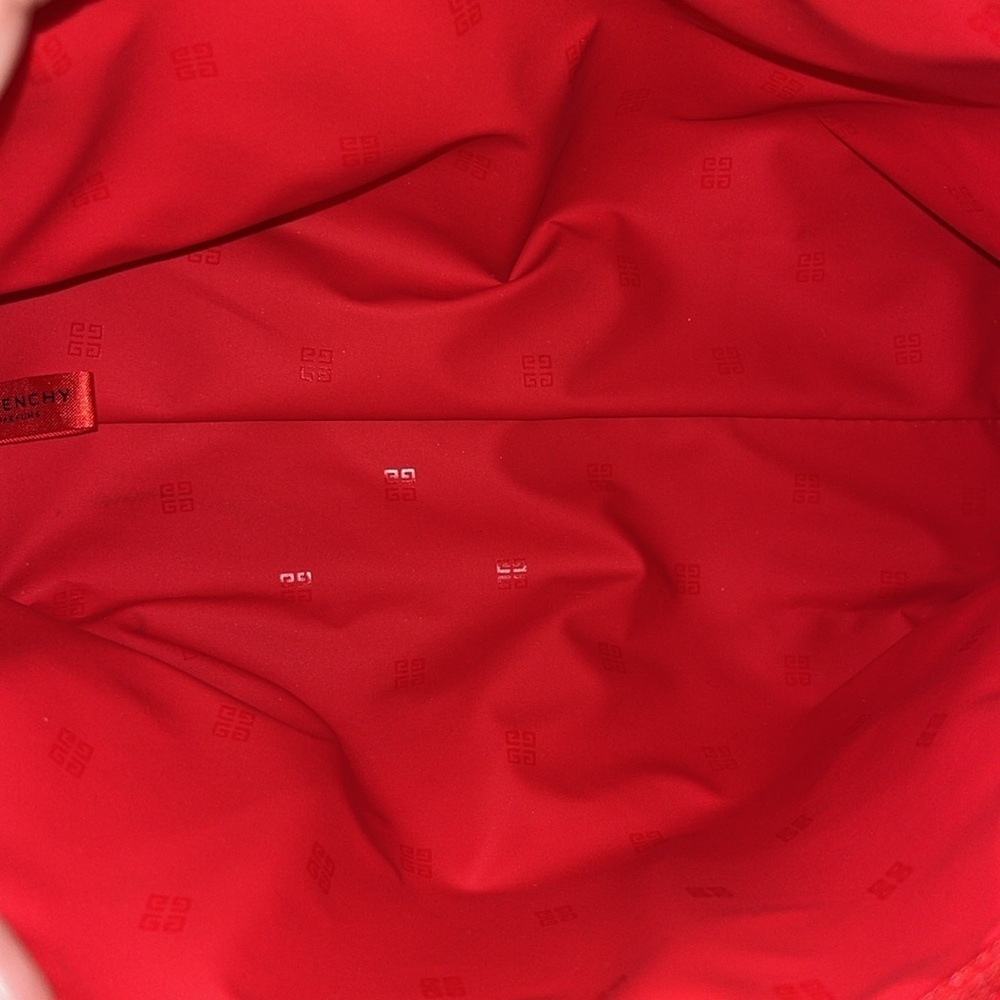 Givenchy Parfums Pouch Cosmetic Bag Clutch Red Shell Shape Big Size - Picture 7 of 9